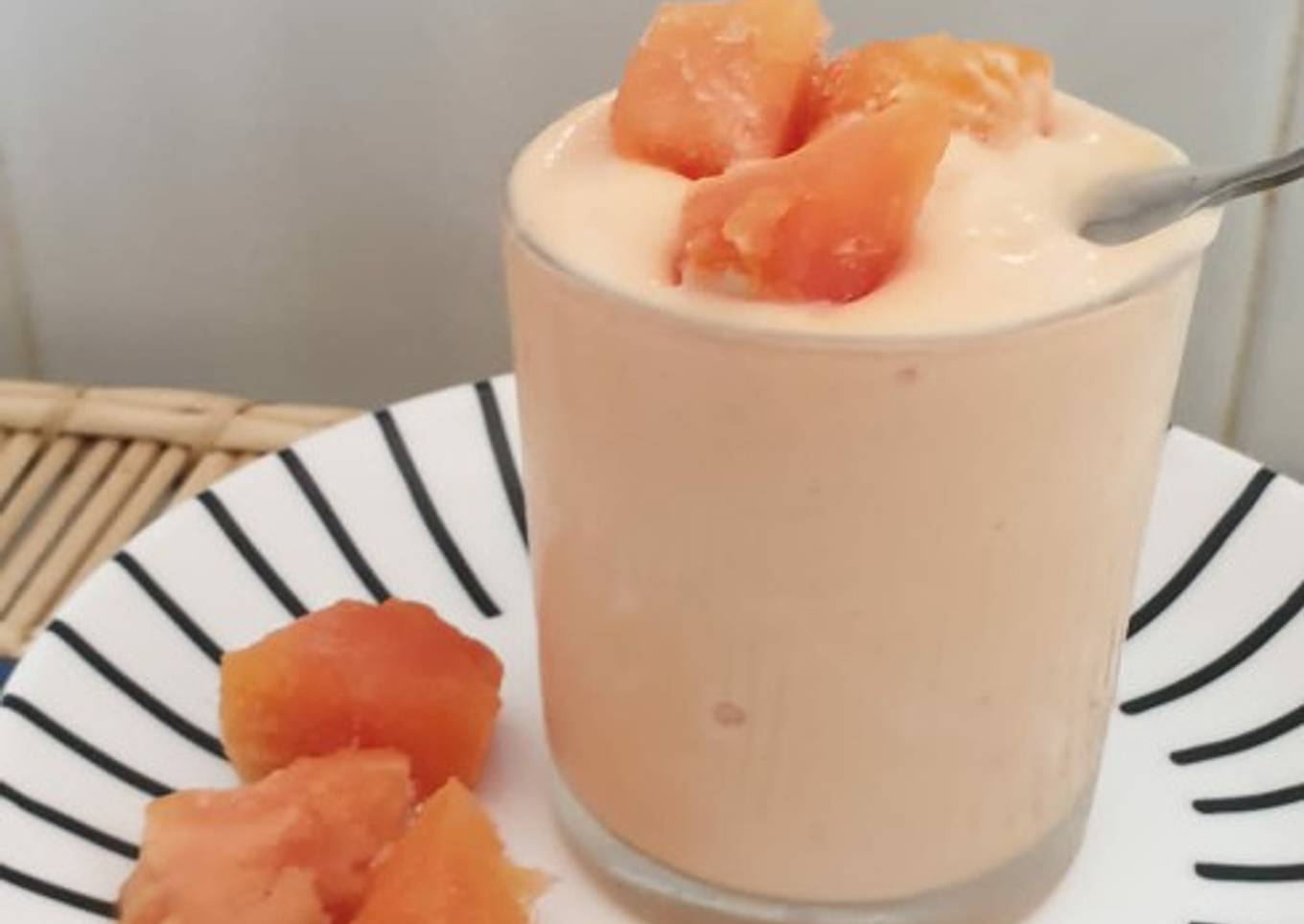 Helado de papayo saludable