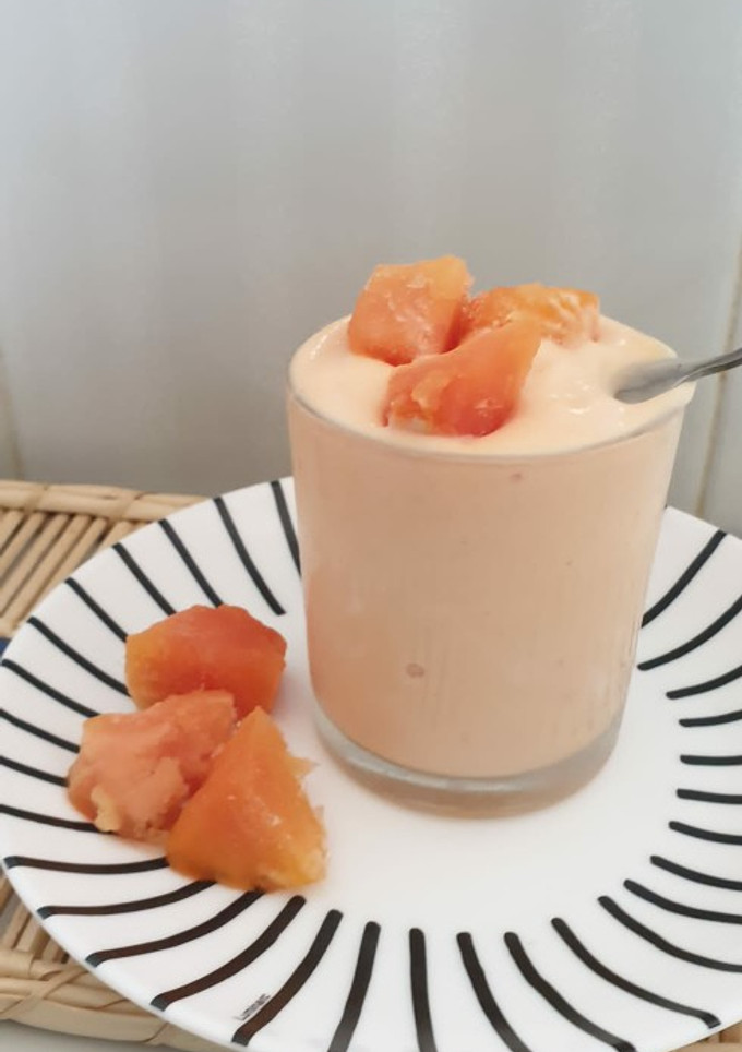 Una foto de Helado de papayo saludable