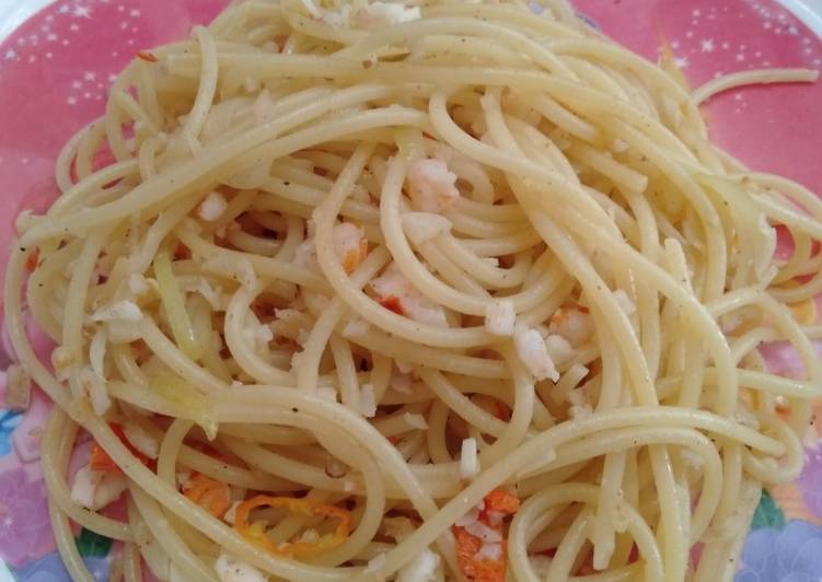 Resep Spaghetti Aglio Olio Rumahan, Lezat