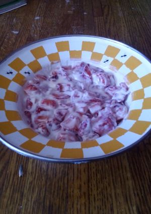 Una foto de Fresas con crema