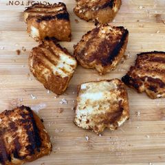 A picture of Grilled angel food cake.