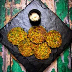 High-Protein Soya Chila Tikkis A picture of High-Protein Soya Chila Tikkis.