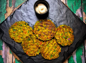A picture of High-Protein Soya Chila Tikkis.