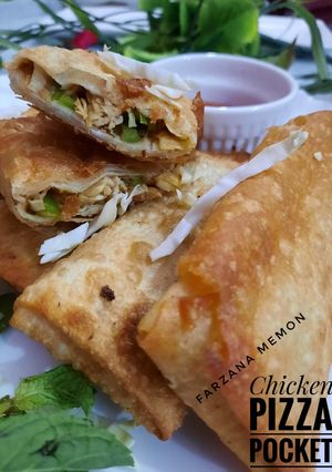 A picture of Chicken Pizza pocket.
