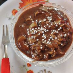 A picture of Brown chocolate pasta.