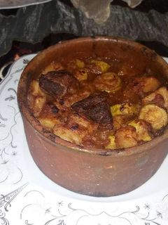 صورة لوصفة طاجن بطاطس وكوسه باللحمه