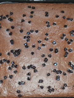 A picture of Wheat flour almond banana brownies.