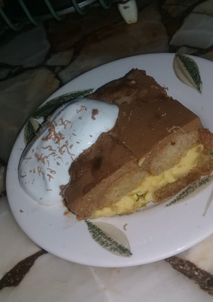 Una foto de Postre de vainillas con flan