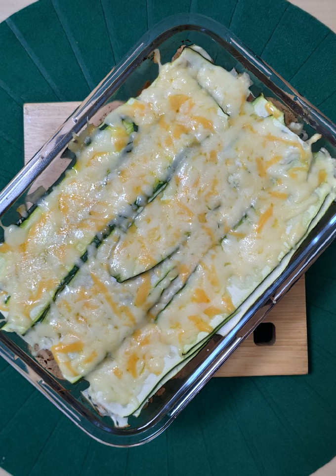 Una foto de Lasaña de carne con calabacín