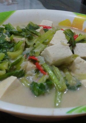 Foto resep Sayur bayam tahu santan#bikinramadanberkesan