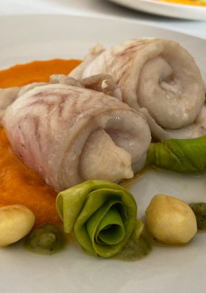 Foto principal de Gallo con calabaza y calabacín 🐟🎃🥒