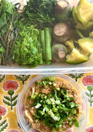 รูปของ น้ำพริกเห็ดขอนถั่วฝักยาวปลาช่อนแห้งป่น🌶️🧄(สูตรไม่ใส่ปลาร้า)