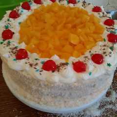 Una foto de Torta de durazno