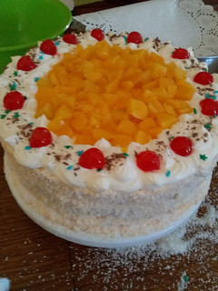Una foto de Torta de durazno