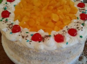Una foto de Torta de durazno