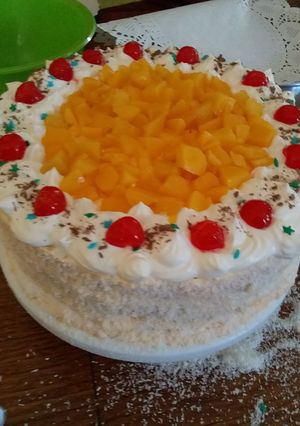 Una foto de Torta de durazno