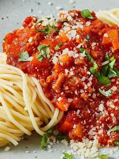 Foto resep Resep Spaghetti Bolognese Vegetarian dengan Oncom