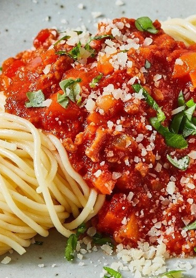 Foto resep Resep Spaghetti Bolognese Vegetarian dengan Oncom