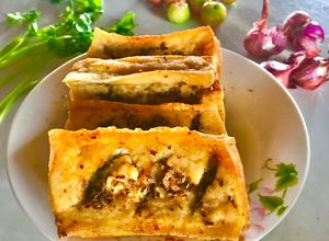 Hình của món Tàu hủ muối sả ớt chiên.