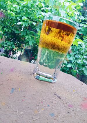 عکسی از دستور شربت دورنگ زعفرانی