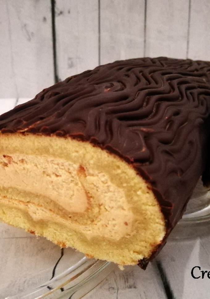 Una foto de Tronco de Navidad de turrón de jijona