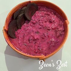 A picture of Beetroot Raita.