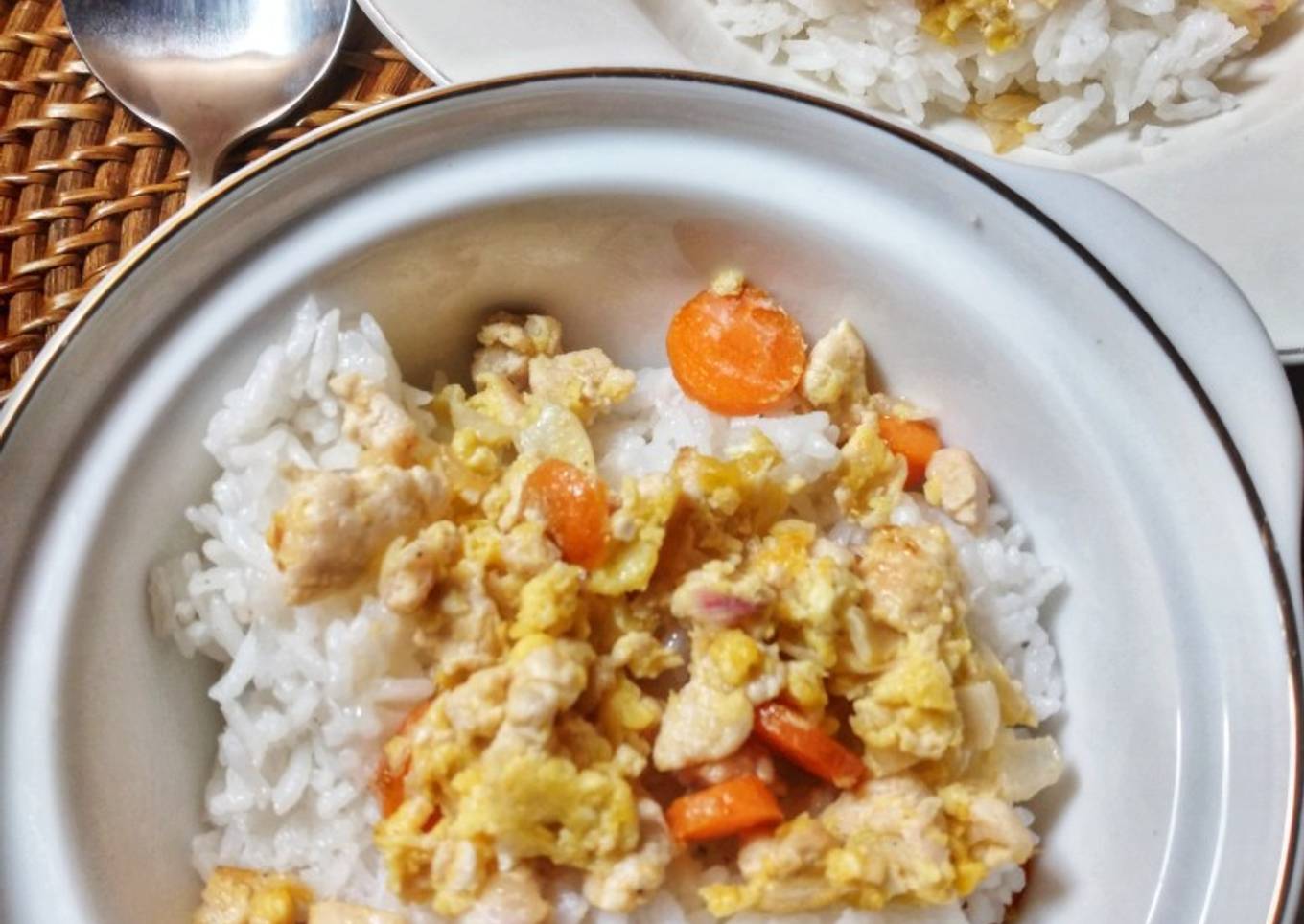 Nasi Siram Telur Wortel
