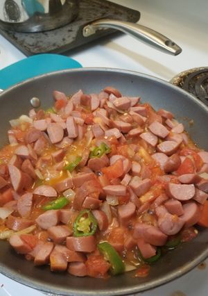 Una foto de Salchichas ala mexicana