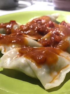 Una foto de Triangolini alla empanatta!!!! (pasta rellena tipo ravioles/sorrentinos con masa para empanadas)