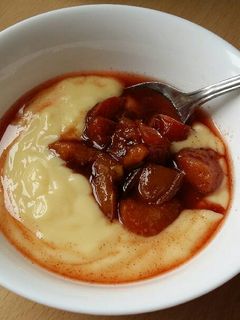 A picture of Vickys Cinnamon Baked Plums, GF DF EF SF NF.