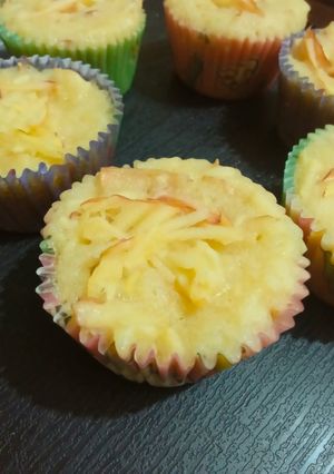 A picture of Super soft apple vanilla muffins.