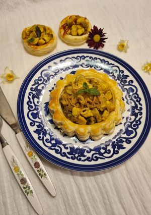 عکسی از دستور ولووان مرغ و قارچ