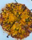 Pizza de tortilla de harina, al sartén