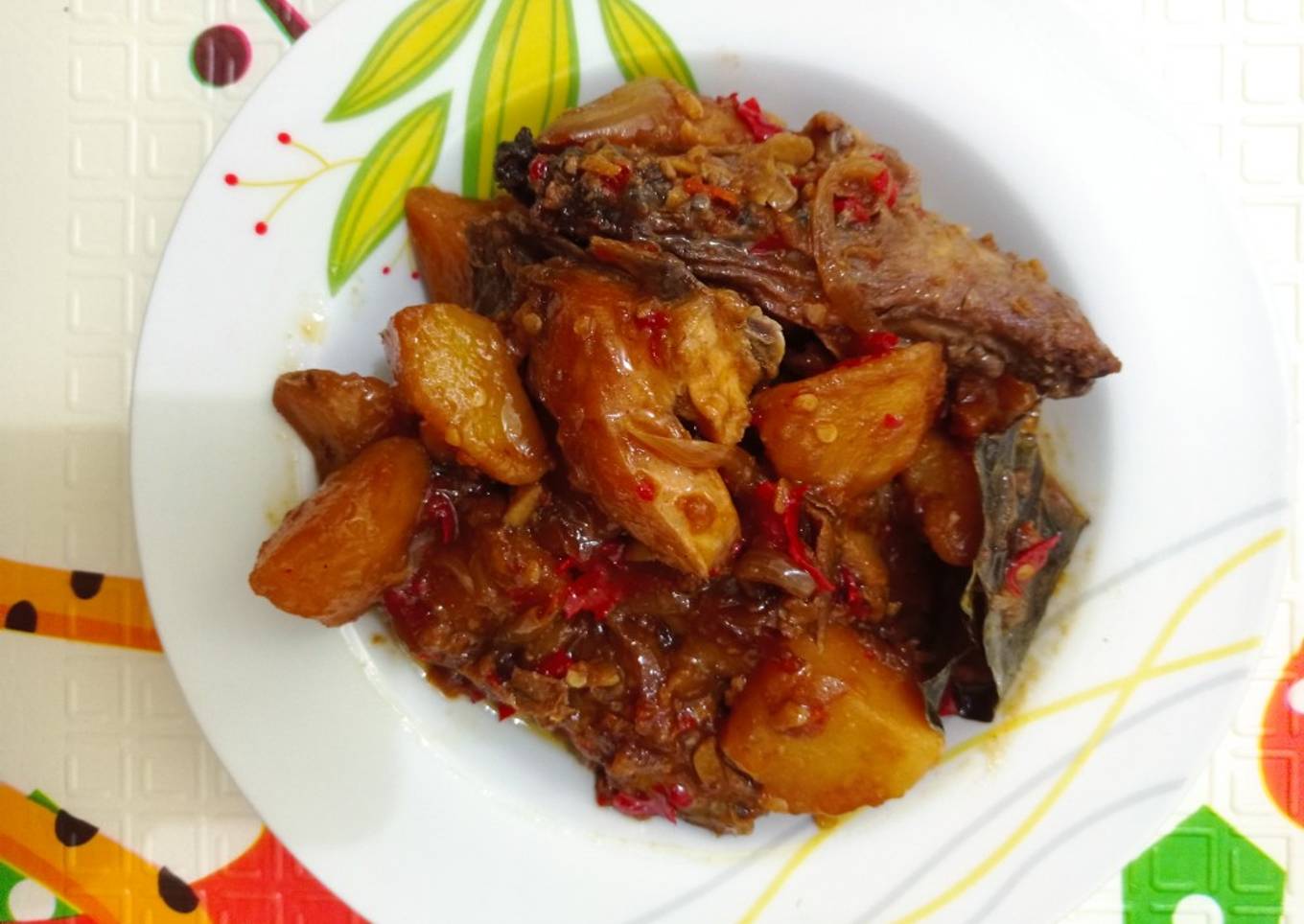 Ayam goreng + kentang tumis kecap🍗🍗🍗