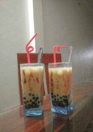 Hình của món Trà sữa ô long trân châu đường nâu.