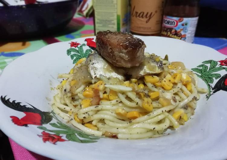 Cara Gampang memasak Spaghetti sardines, Lezat