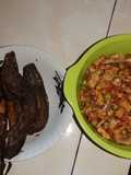 Sambal cempokak + tempe masem + teri rebus
