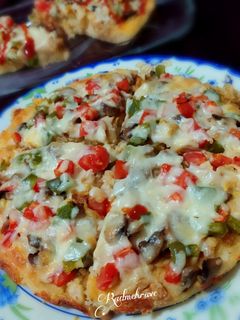 عکسی از دستور پیتزا مرغ و سبزیجات