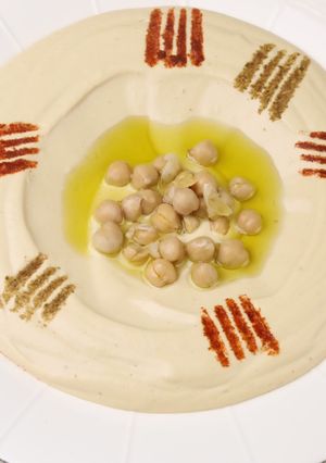 صورة لوصفة حمص بالطحينة