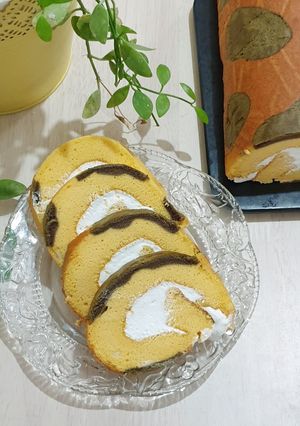 Foto resep Bolu gulung motif dengan krim keju