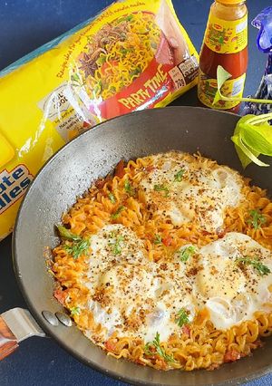 A picture of Masala Maggi Sakshuka.