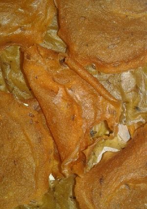 A picture of Homemade colourful suji papad.