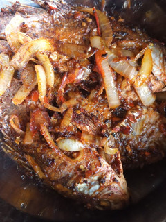 A picture of Deep fried Tilapia fish.