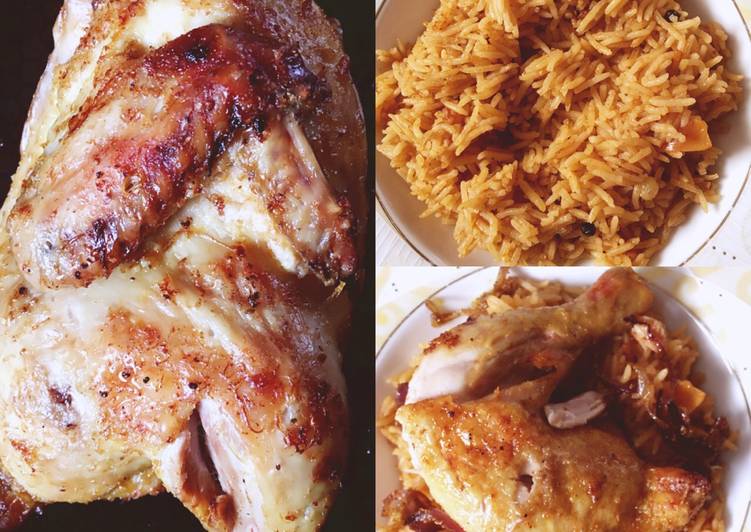 Nasi kabsa ayam (kabsa dujaj) masak di rice cooker