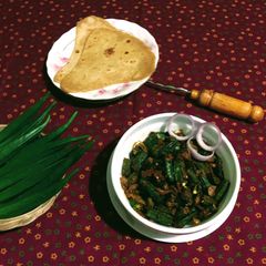A picture of Chatpata Bhindi / Okra.