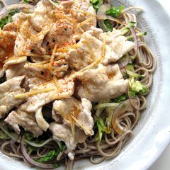 A picture of Soba & Pork Salad With ‘Mentsuyu’ Sauce.