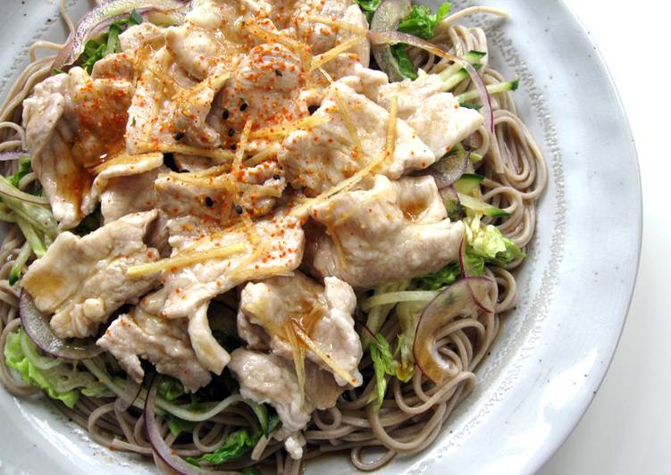 Soba &amp; Pork Salad With ‘Mentsuyu’ Sauce