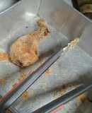 Pollo apanado sin grasa, al horno