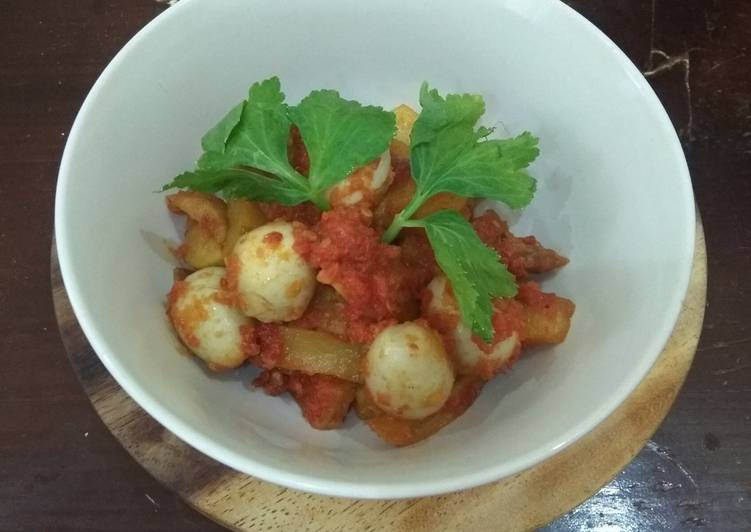 58• Balado kentang telur puyuh