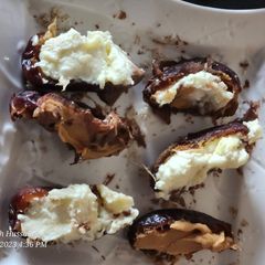 A picture of Peanut Butter and cream Filled Dates.